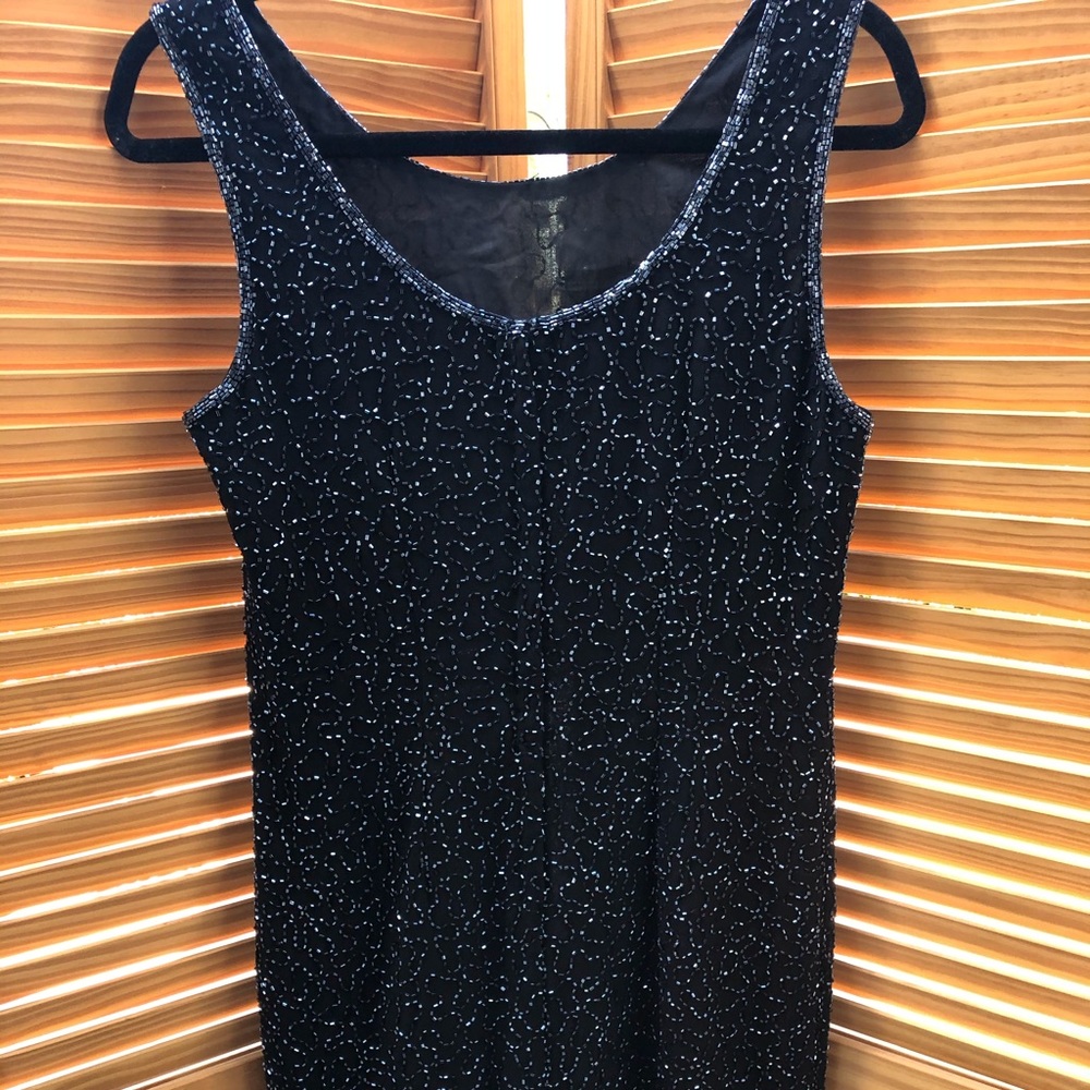 DRESS FANCY JMD NY SIZE S BLK WITH BEADING
